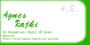 agnes rajki business card